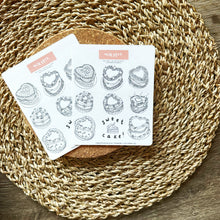 Load image into Gallery viewer, Decorate Your Own Heart Cakes - Sticker Sheet (Inspired by Bite Me Bakery)