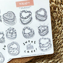 Load image into Gallery viewer, Decorate Your Own Heart Cakes - Sticker Sheet (Inspired by Bite Me Bakery)