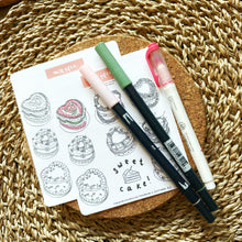 Load image into Gallery viewer, Decorate Your Own Heart Cakes - Sticker Sheet (Inspired by Bite Me Bakery)