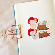 Load image into Gallery viewer, Mushroom Tea Party Waterproof Vinyl Sticker