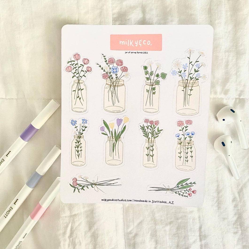 Jar of Spring Florals 2022 Sticker Sheet