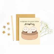Load image into Gallery viewer, Congrats on Your Little Dumpling - New Baby Greeting Card
