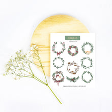 Load image into Gallery viewer, Holiday Wreaths Sticker Sheet