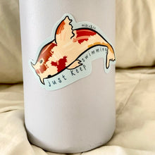 Load image into Gallery viewer, Koi Fish - Just Keep Swimming - Waterproof Vinyl Sticker