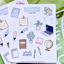 Load image into Gallery viewer, Study Vibes Sticker Sheet