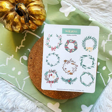 Load image into Gallery viewer, Holiday Wreaths Sticker Sheet
