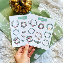 Load image into Gallery viewer, Holiday Wreaths Sticker Sheet