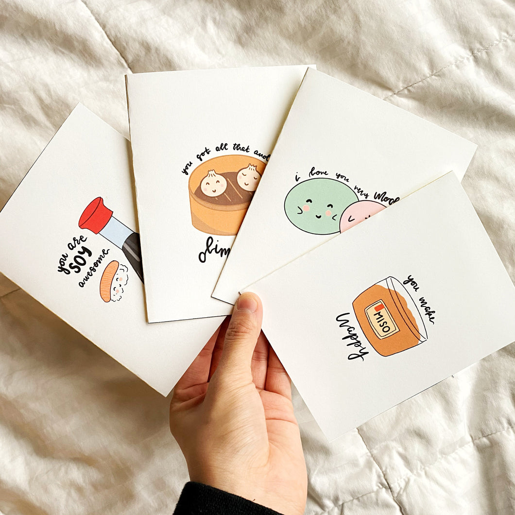 Bundle: Asian Food Puns Greeting Cards