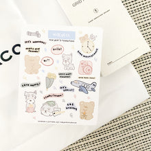 Load image into Gallery viewer, New Year’s Resolutions Sticker Sheet Ft. Cozy the Bear
