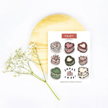 Load image into Gallery viewer, Heart Cakes - Sticker Sheet (Inspired by Bite Me Bakery)
