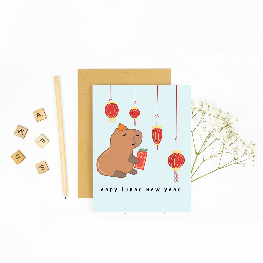 Capy Lunar New Year - Capybara Lunar New Year Card
