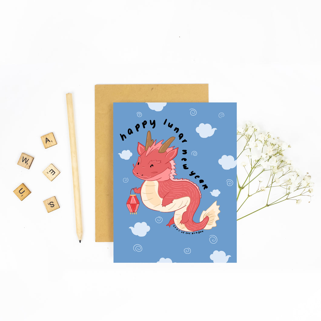 Happy Lunar New Year - Dragon - Greeting Card
