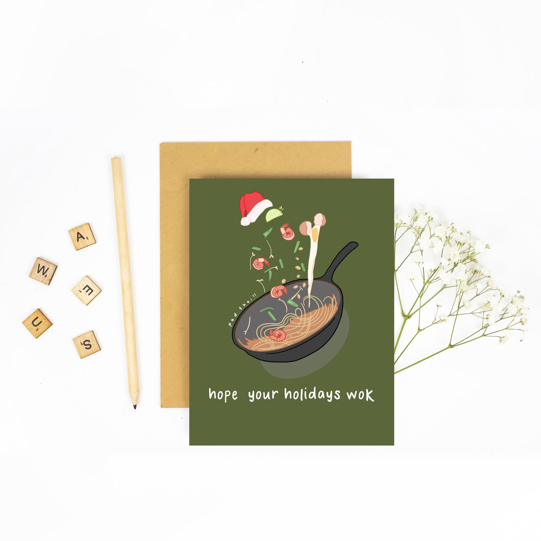 Hope Your Holidays Wok - Christmas Card