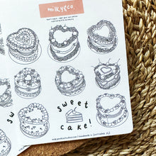 Load image into Gallery viewer, Decorate Your Own Heart Cakes - Sticker Sheet (Inspired by Bite Me Bakery)
