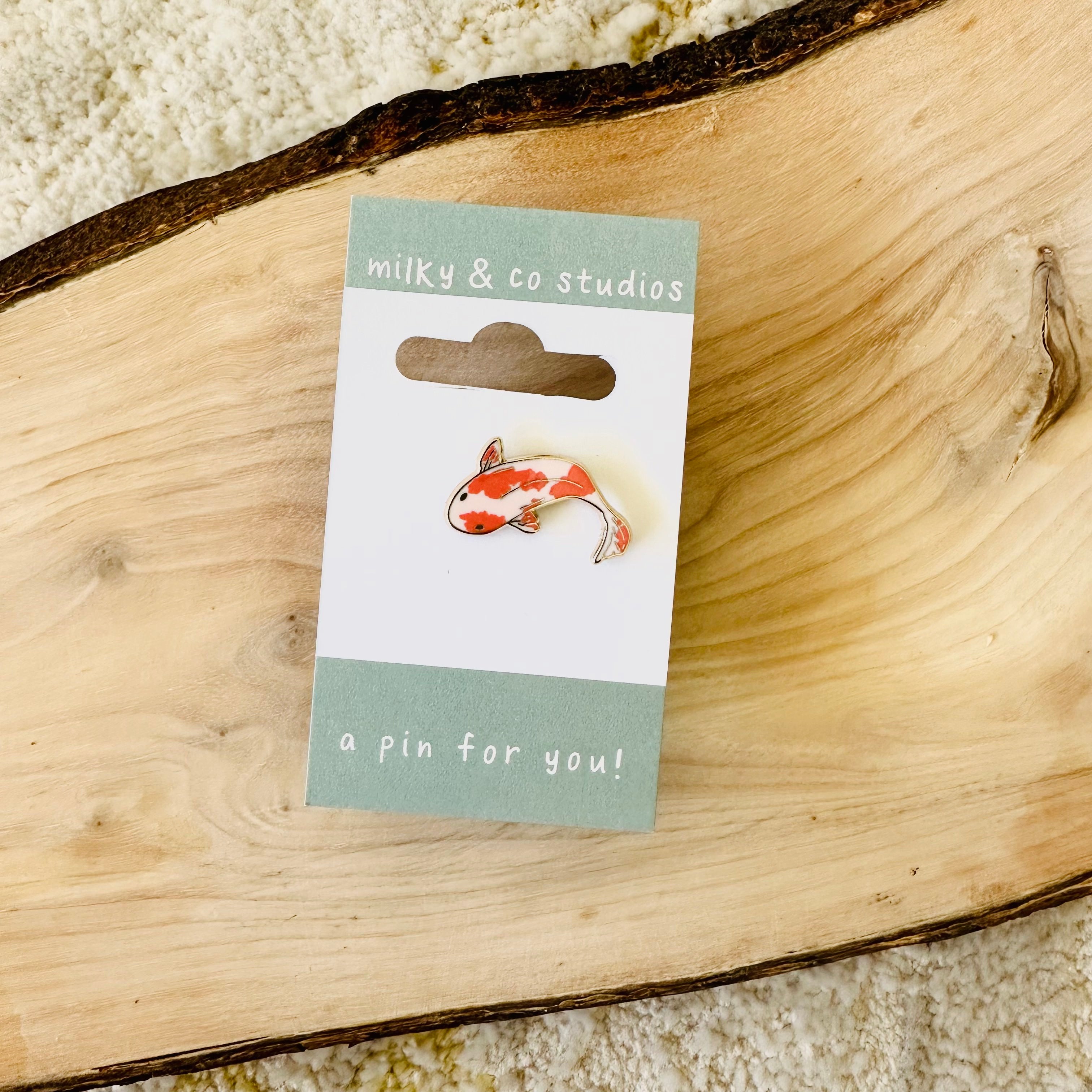 Orange Koi Fish Enamel Pin – Milky and Co. Studios