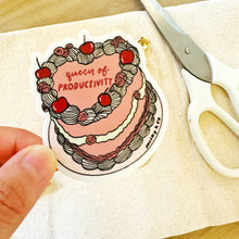 Load image into Gallery viewer, Queen of Productivity - Vintage Heart Cake - Waterproof Vinyl Sticker
