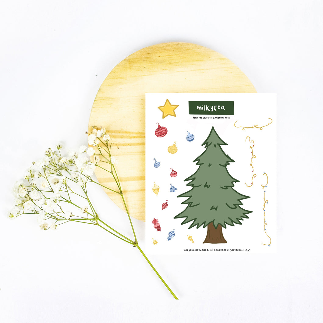 Decorate Your Own Christmas Tree Sticker Sheet