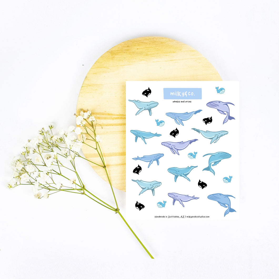 Whales and Orcas Sticker Sheet