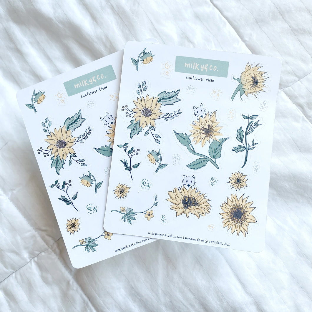 Sunflower Field Sticker Sheet