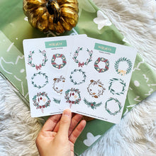 Load image into Gallery viewer, Holiday Wreaths Sticker Sheet
