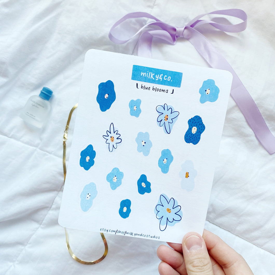 Blue Blooms Sticker Sheet