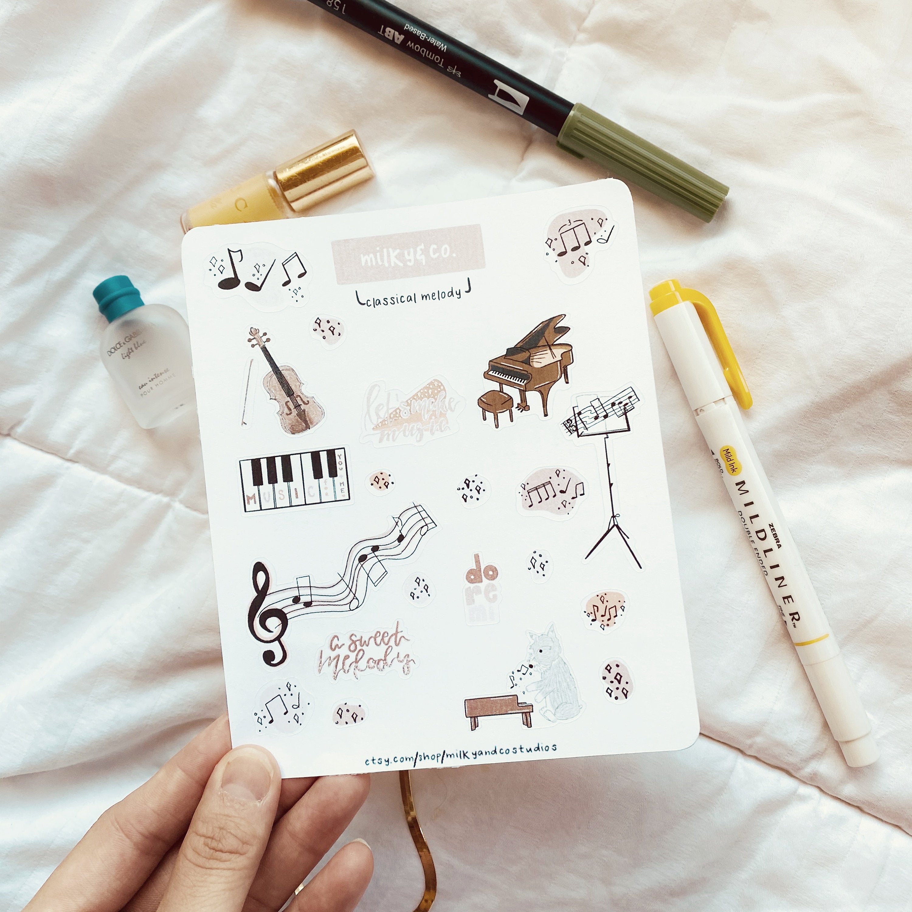 A Classical Melody Sticker Sheet – Milky and Co. Studios