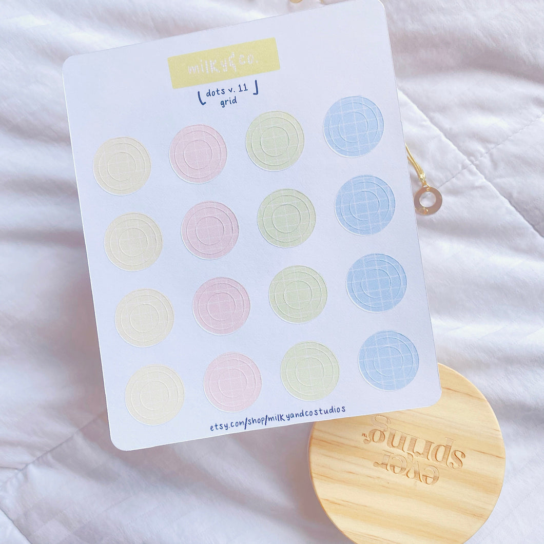Concentric Dot Circle Stickers Spring Edition
