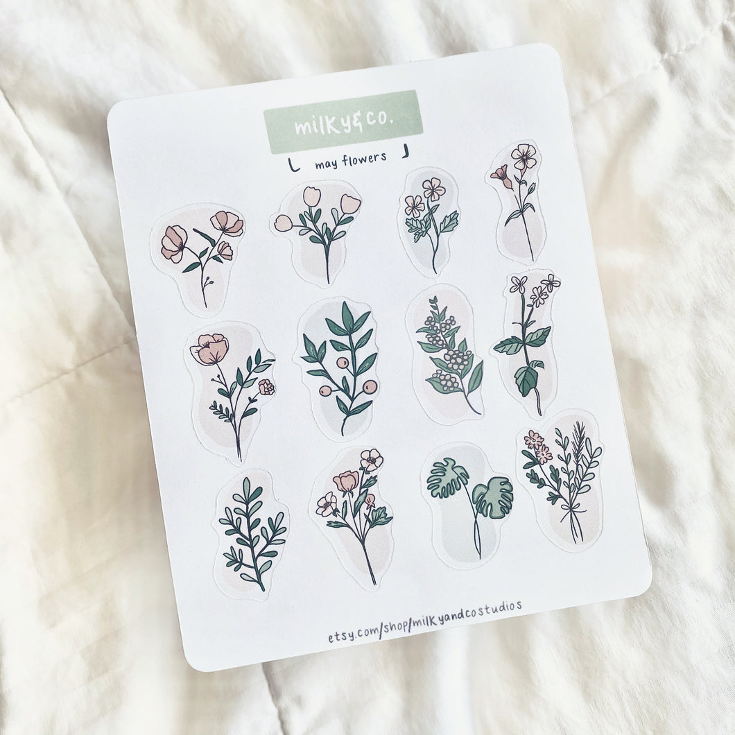 May Flowers Sticker Sheet