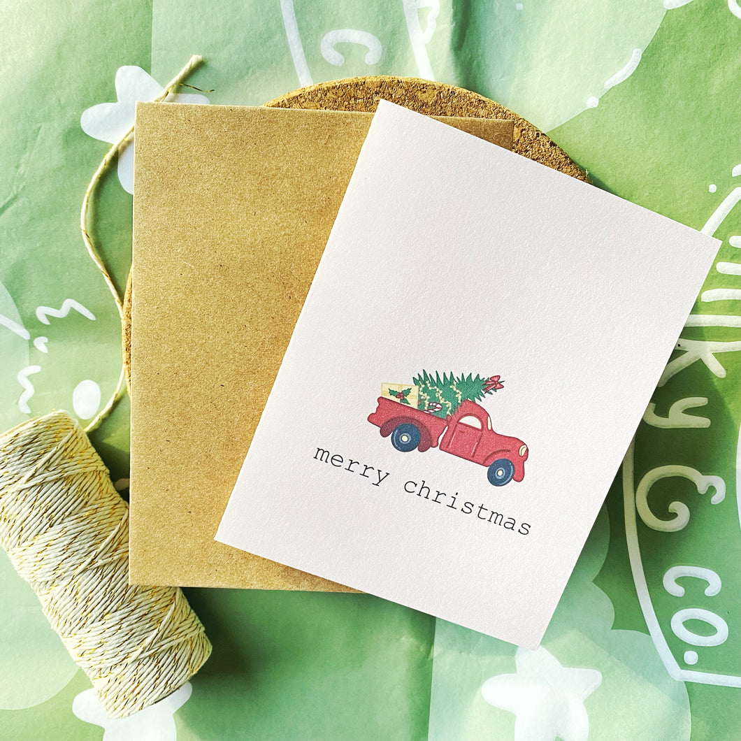 Merry Christmas - Christmas Tree Delivery - Greeting Card
